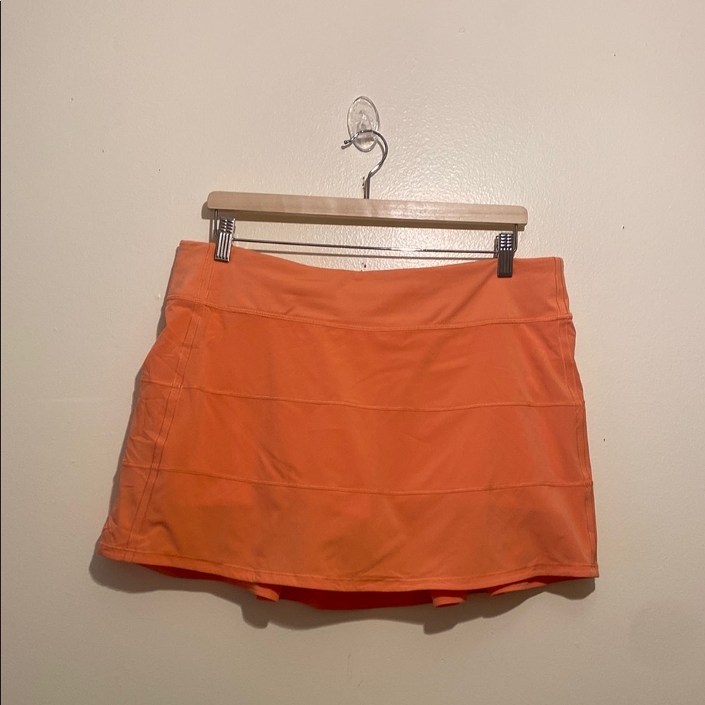Lululemon athletica Orange Athletic Skirtwith built shorts size 12 - Picture 3 of 9